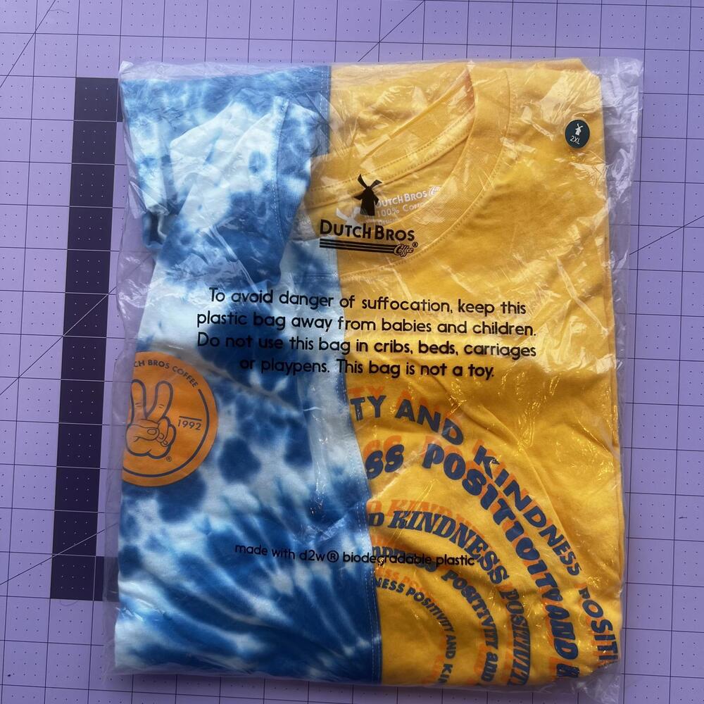 Dutch bros split tie dye shirt NWT